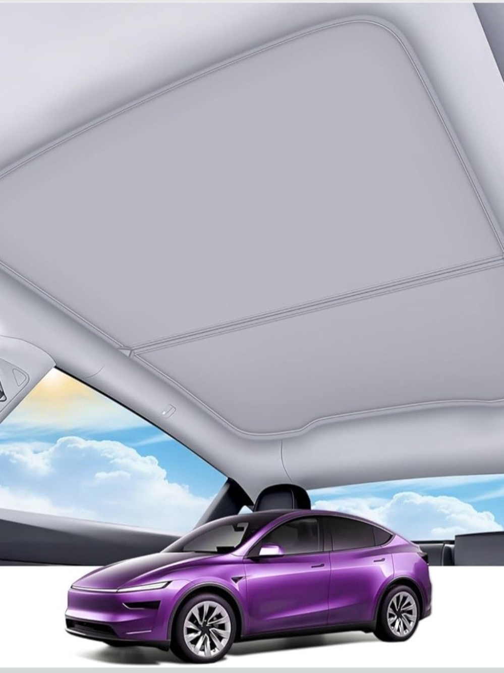 For Tesla Model Y Juniper 2025 2026 Sunshade Roof, Nano Ice-Crystal, Never Sag